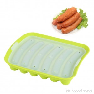Sausage Mold - Silicone Sausage Hot Dog Making Mold with 6 Cavity DIY Cake Baking Kitchen Tools (Color : Green) - B07F8Q7BRN